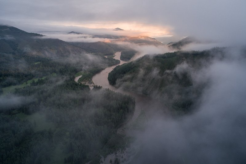 тува, республика тыва,  катазы, siberia, тайга, nerozya, russia, tuva, adventuretime, katazi, travel, exployer, russia, enisey, деревня, староверы, таёжники Каа-Хем на рассвете фото превью