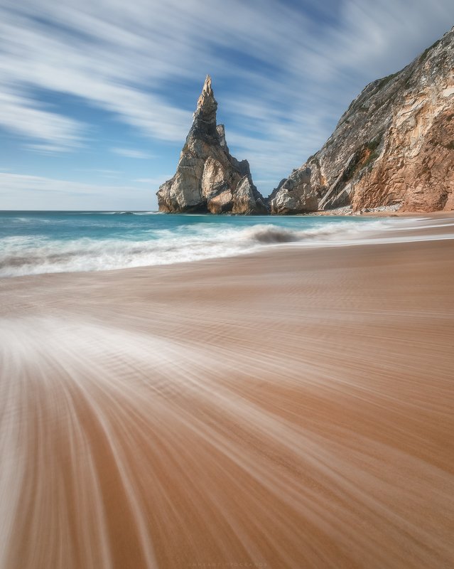 Пляж, море, длинная выдержка, день Пляж фото превью