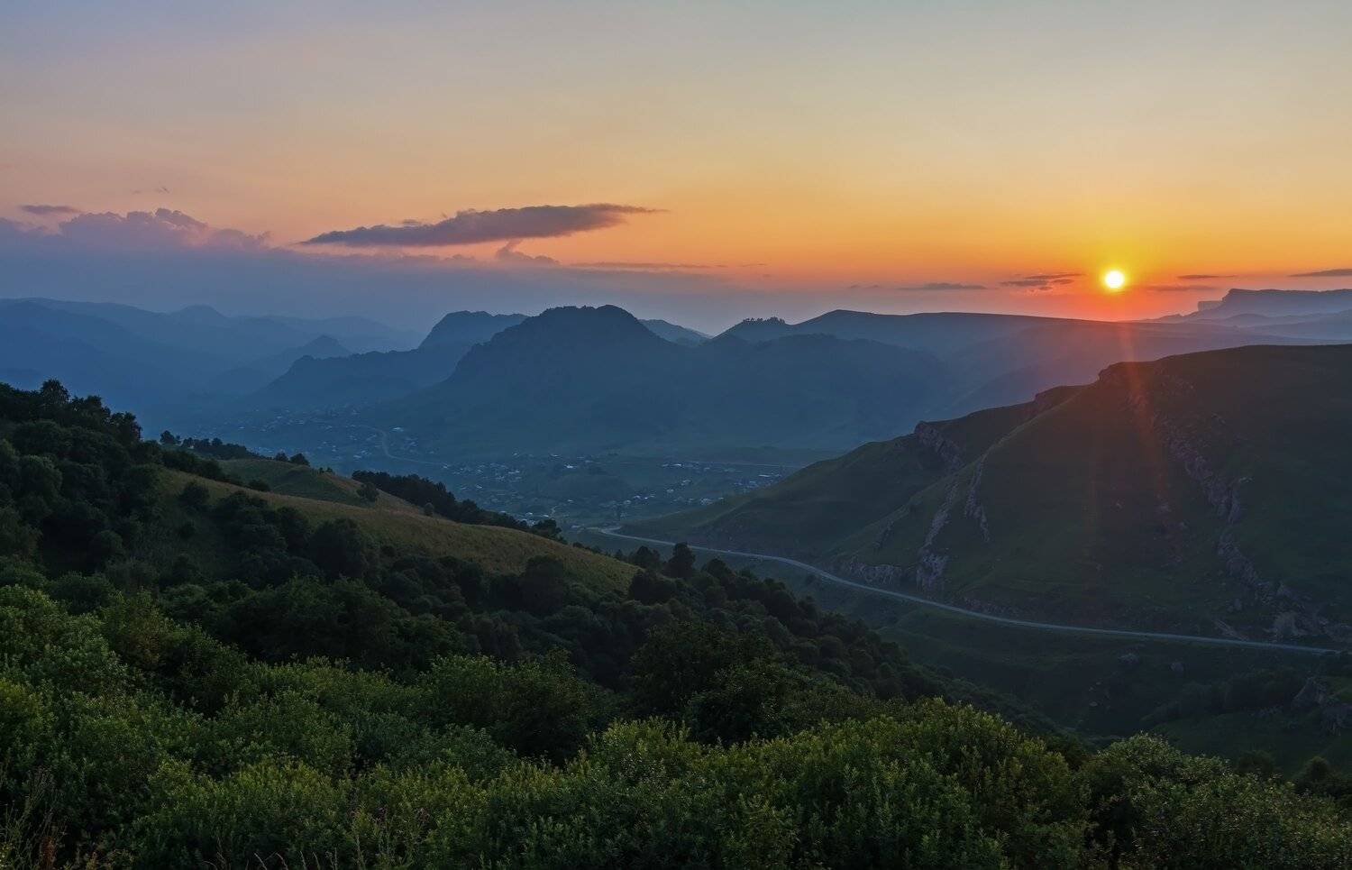 горы, закат, кавказ, Эстелла
