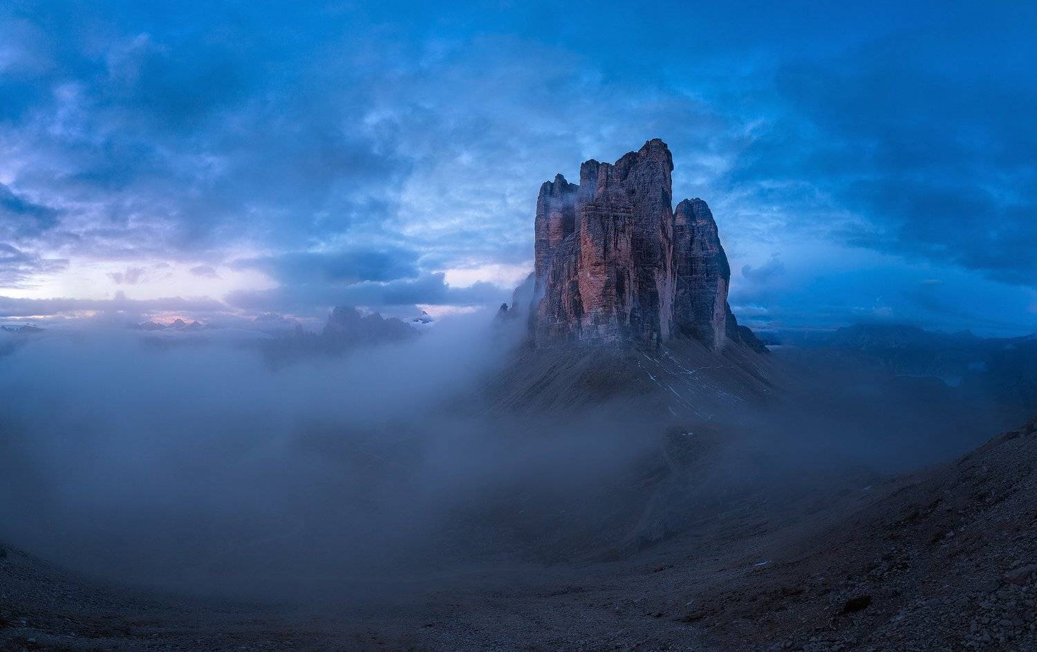 tre cime, unesco, dolomites, alps,morning, blue, rock, mountain, italy,, Adrian Misiak