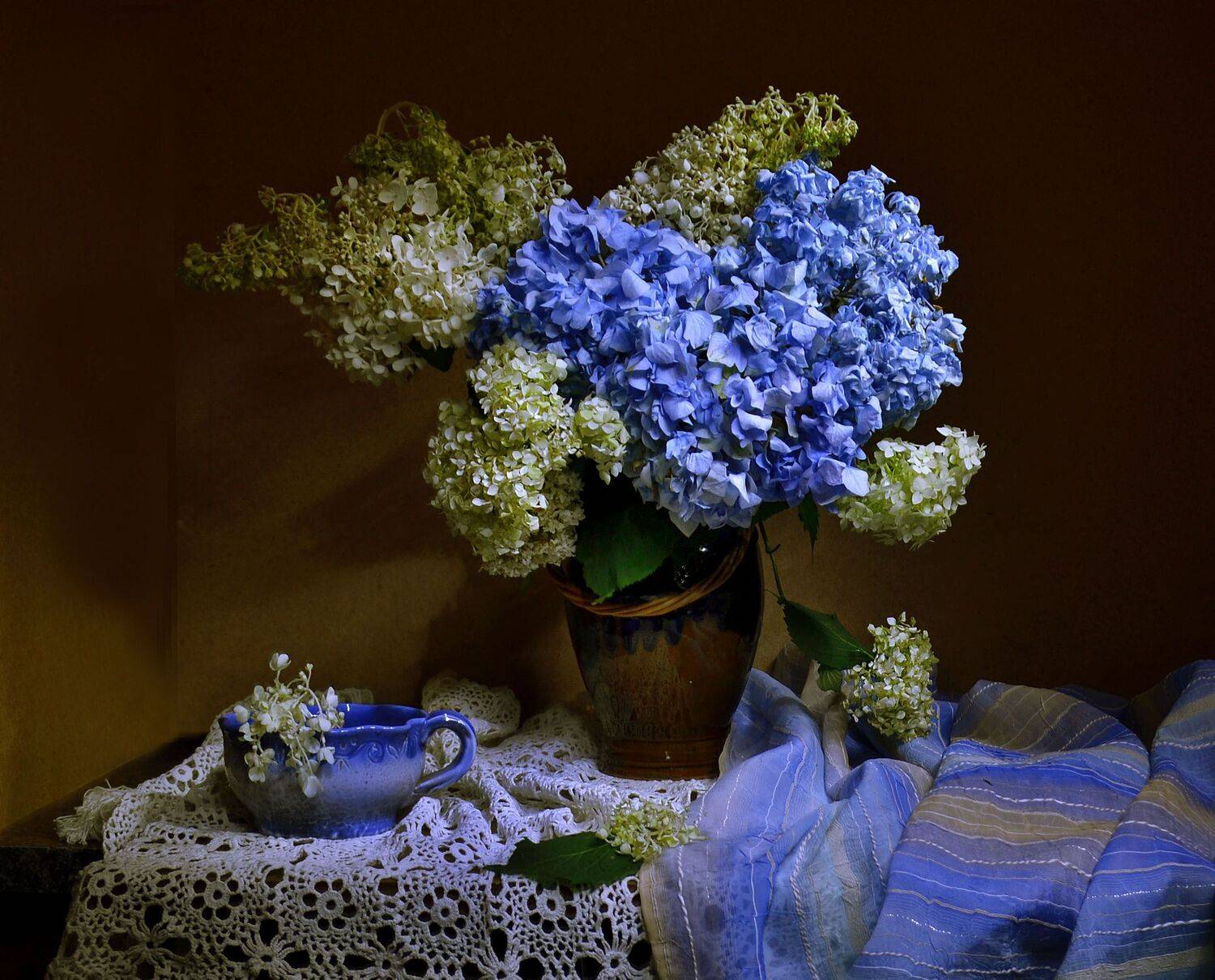 still life, натюрморт, цветы, фото натюрморт, лето, керамика, гортензия, август, Колова Валентина