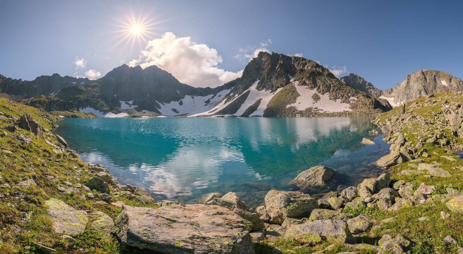 северный, кавказ, имеретинский узел, озеро буша, утро, июль,, Николай Мысливцев