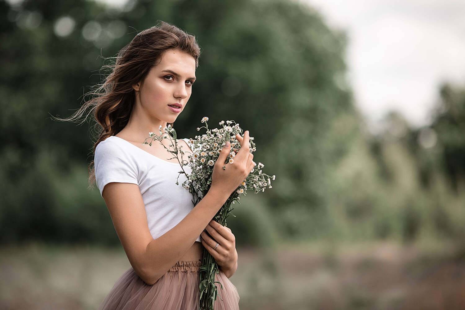 девушка, модель, портрет,  макияж, причёска, гламур, лето, ромашки, ромашковое поле, фотосессия на ромашковом поле, фотосессия, модельные тесты, beauty, perfect, pretty, model, modeling, young, Владимир Васильев