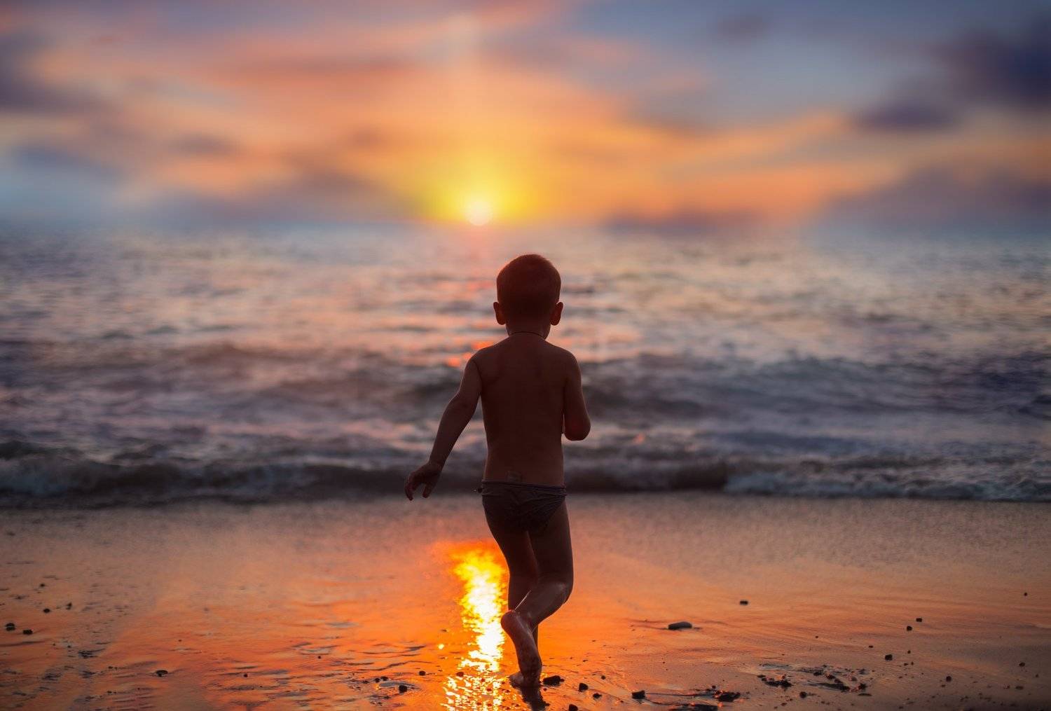 закат ребенок счастье море , Екатерина Годова