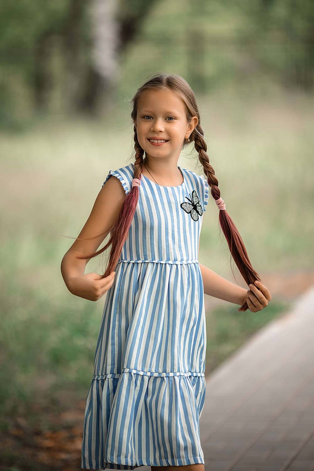 девочка, косички, лето, фотосессия, парк, кулебаки, портрет, прогулка, Владимир Васильев