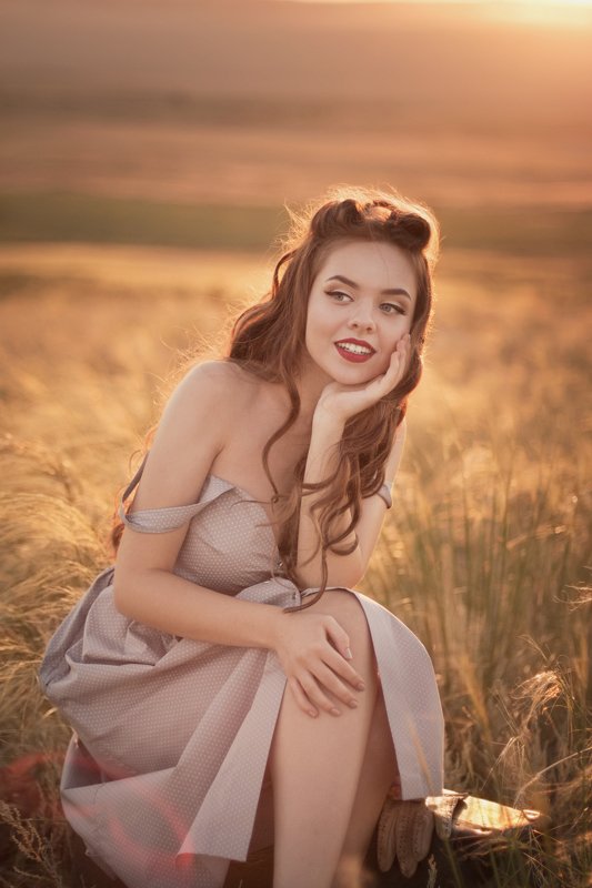 ретро, портрет, женщина, природа 40-s фото превью