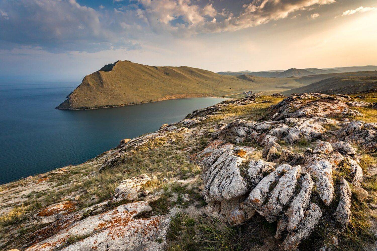 озеро, байкал, тажеранские, степи, бухта, ая, пейзаж, закат, лето, Вячеслав Мельников
