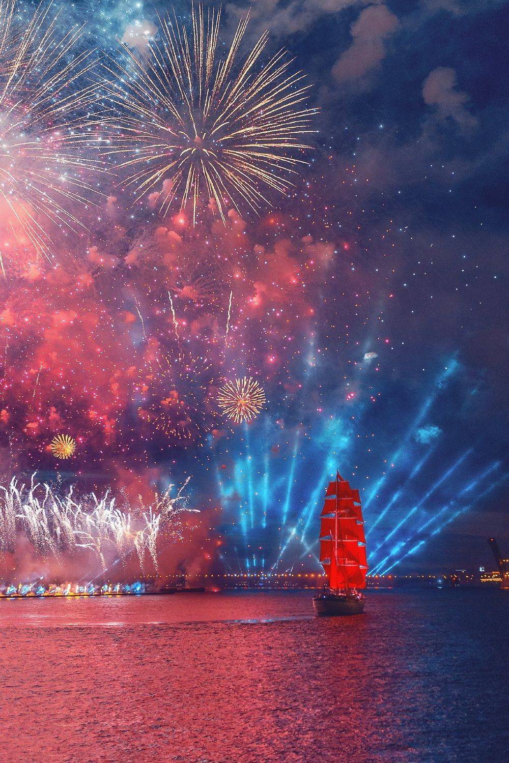 санкт-петербург, ночь, корабль, алые паруса, салют, россия, праздник, выпускной , Анастасия Мазурева