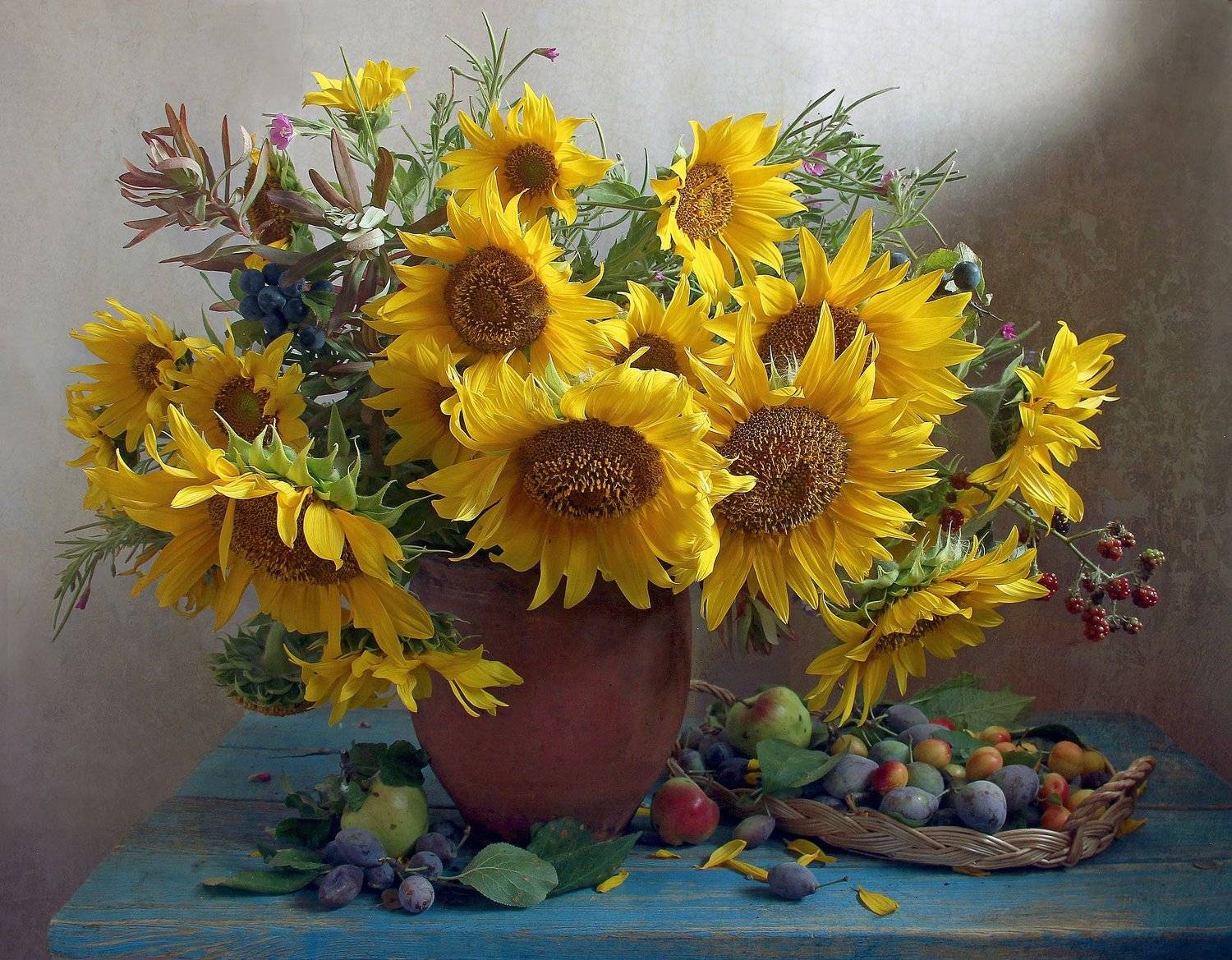 лето,  цветы,подсолнухи, натюрморт, марина филатова, Марина Филатова