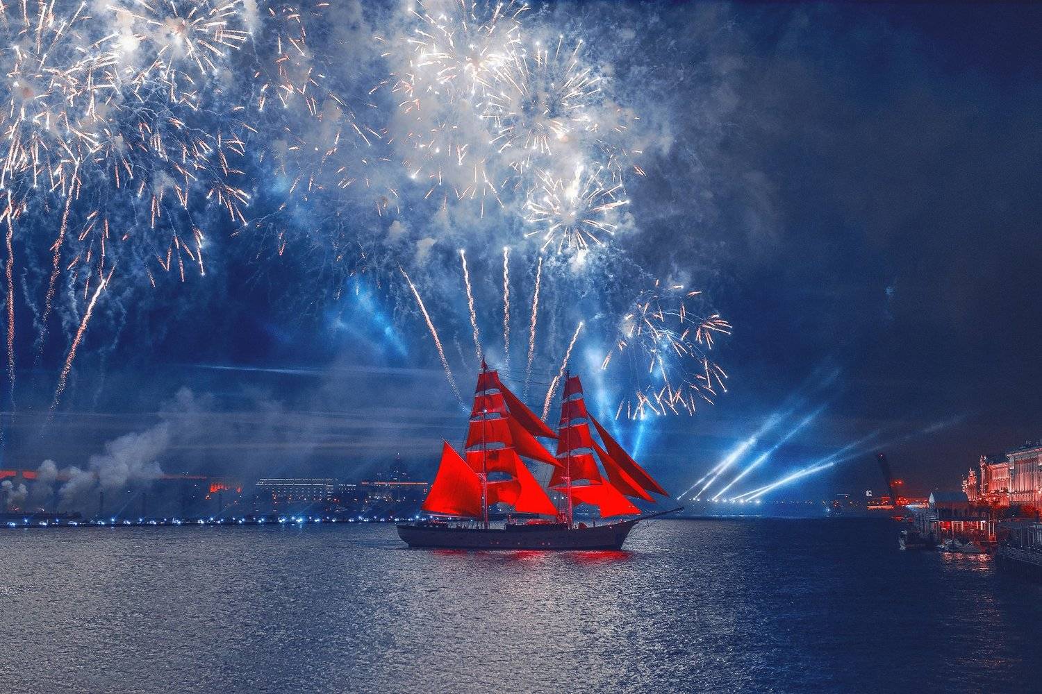 санкт-петербург, ночь, корабль, алые паруса, салют, россия, праздник, выпускной , Анастасия Мазурева