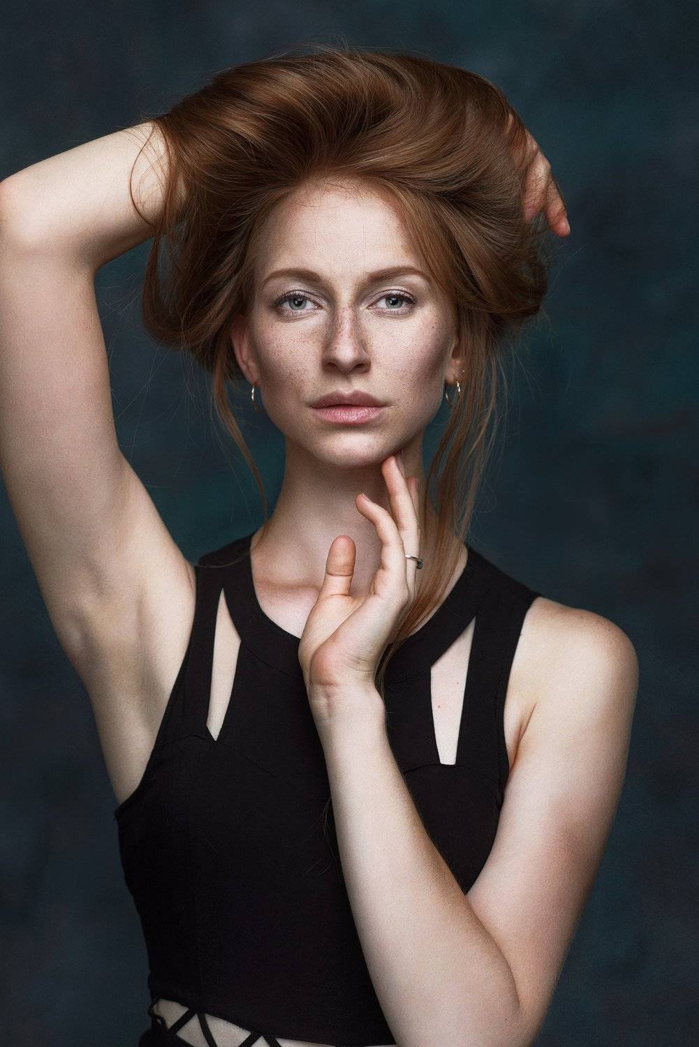 портрет, веснушки, рыжая, волосы, губы, Сергей Прозвицкий