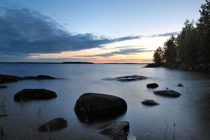 карелия, белые ночи, озеро Ночь на Юлеозере, июль фото превью