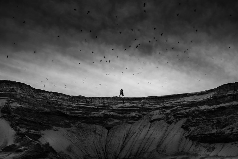 небо, птицы, лавстори, пейзаж Стрижи фото превью