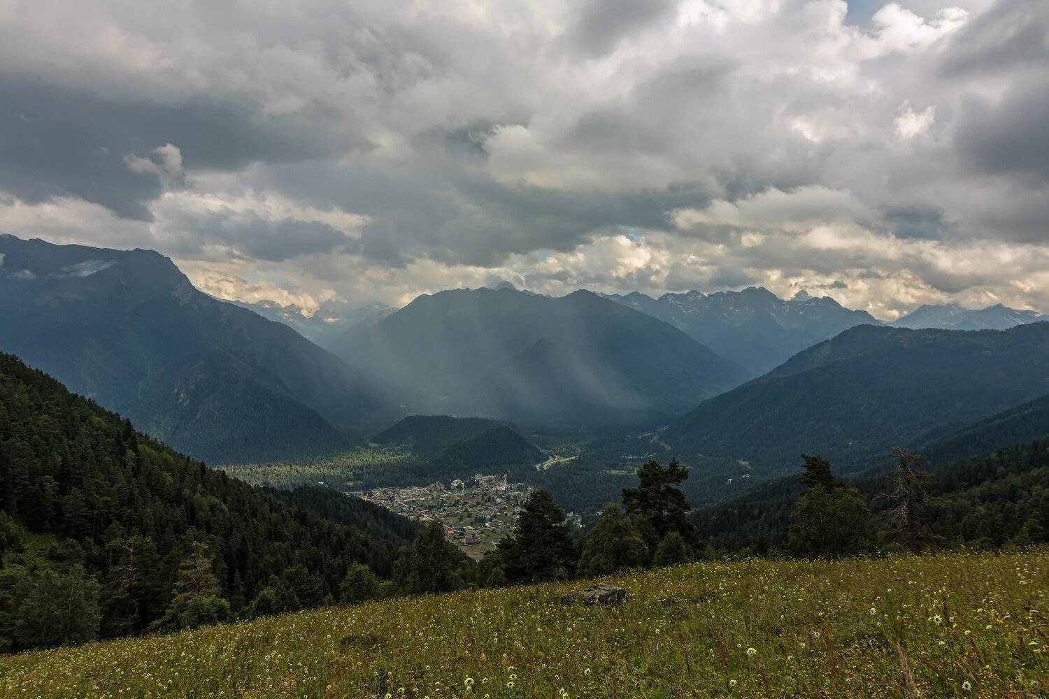 горы, облака, кавказ, Эстелла