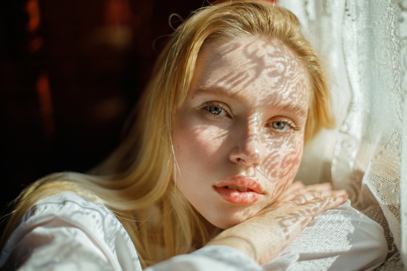 portrait, портрет, girl, blonde, portraiture, outdoor, девушка, молодость, май, весна, spring, patterns, retouch, ретушь, цвет, canon Ksyu фото превью