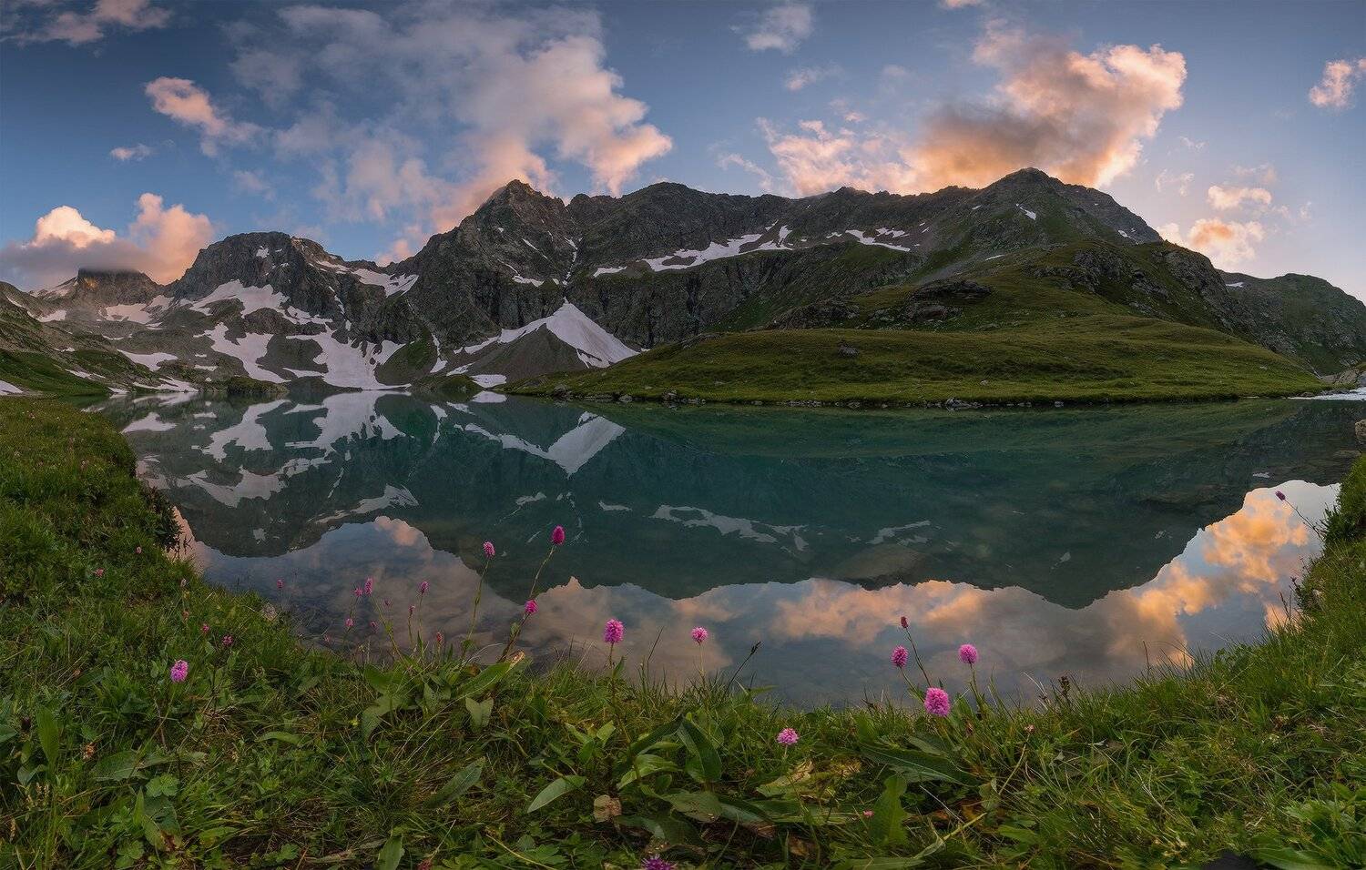 северный, кавказ, большое имеретинское озеро, вечер, июль,, Николай Мысливцев