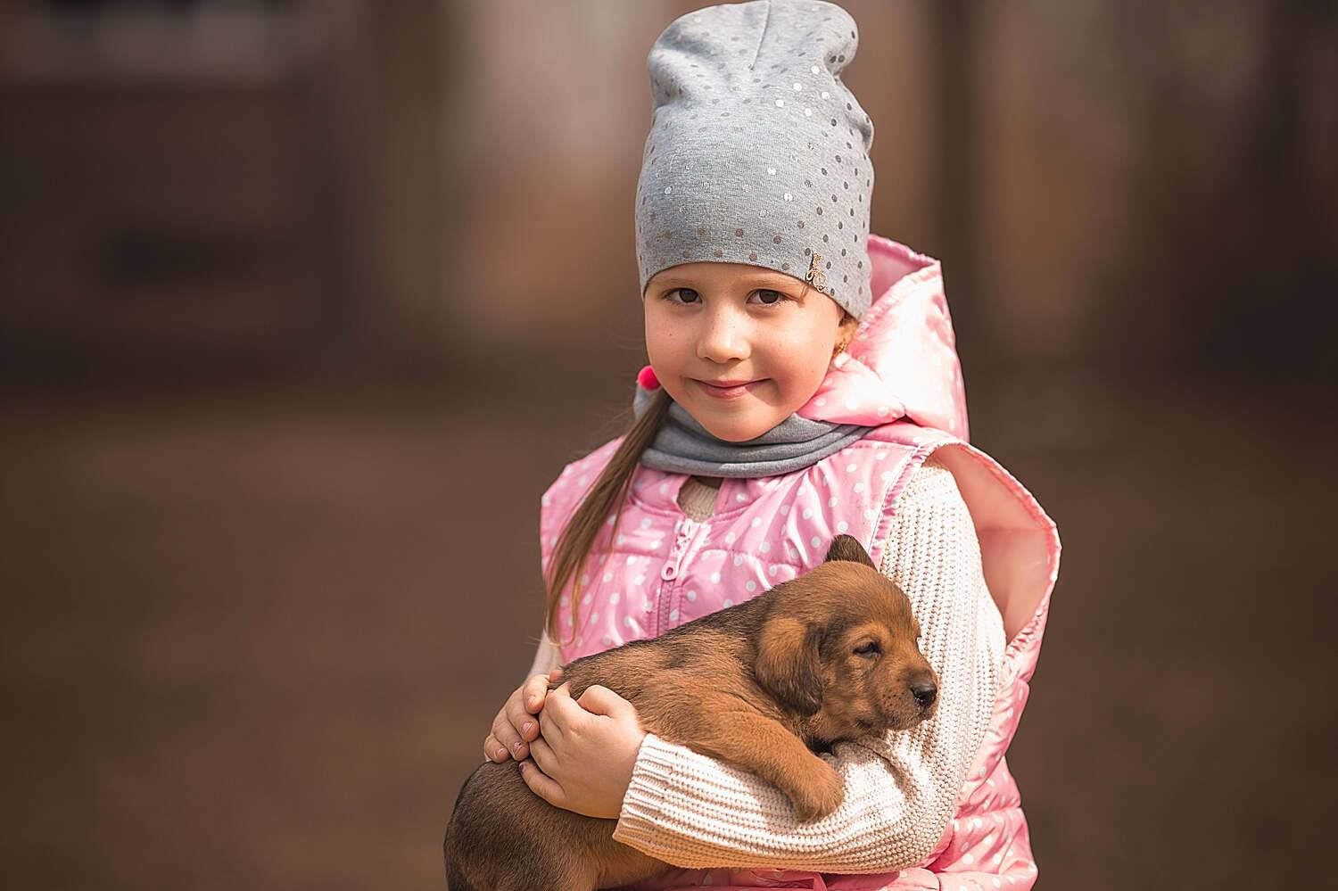 девочка, фотосессия, щенки, весна, фотопроект, Владимир Васильев