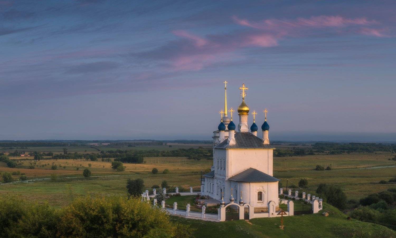 утро, рассвет, природа, храм, епифань, Виталий Левыкин