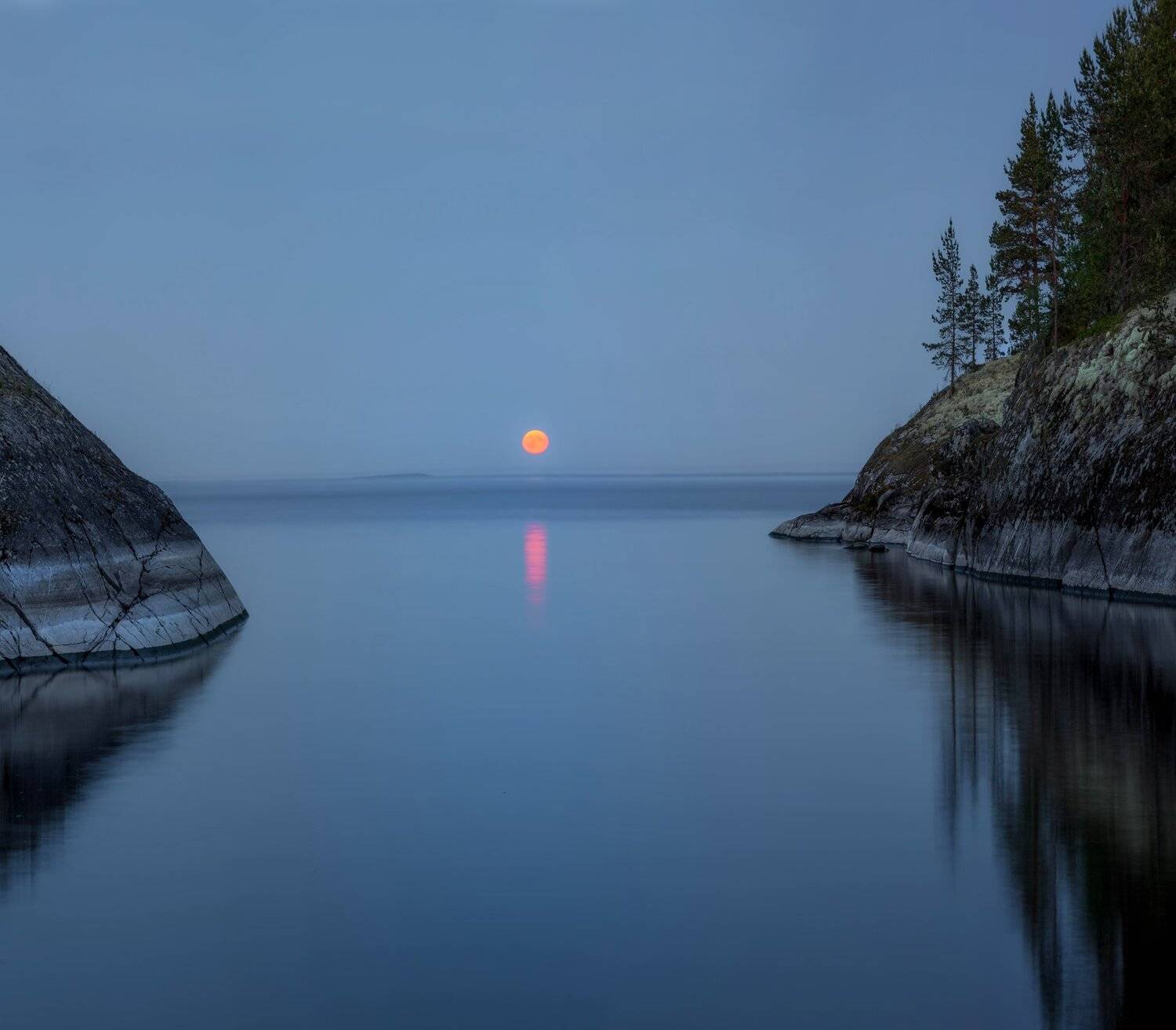 ладога, луна, шхеры, рассвет ,карелия, белая ночь, лето, Павел Ващенков