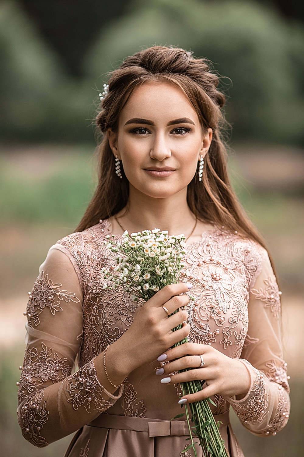 девушка, выпускной, ромашки, портрет, платье, лето, фотосессия, Владимир Васильев