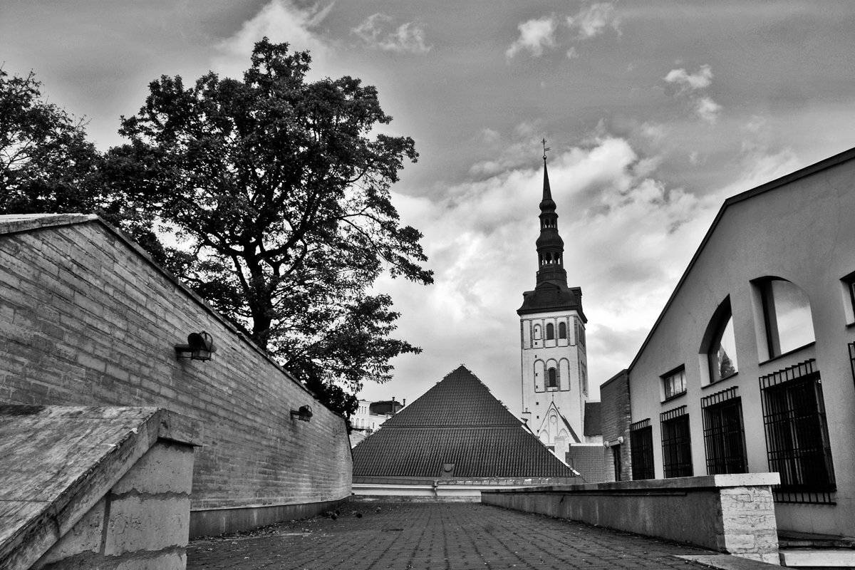 город, крыши, церковь, чб, таллин, апатиты, Николай Смоляк