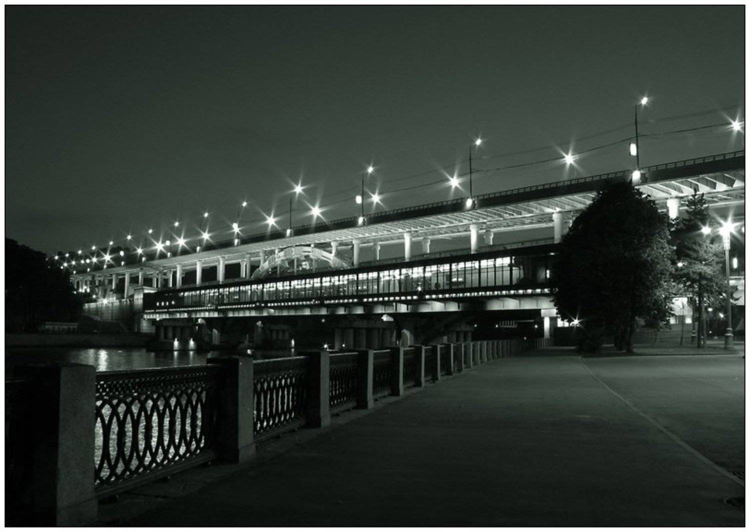 москва, мост, вечер, воробьевы горы, метро, огни, Gemini