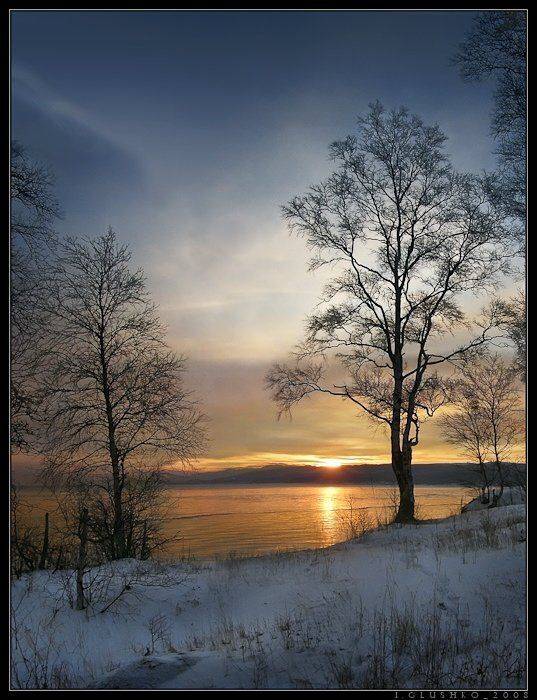 байкал, закат, зима, снег, море, Игорь Глушко