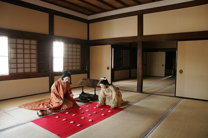 замок белой цапли, химедзи, осакапония, интерьер, люди, дама, традиция Замок Белой Цапли. Осака фото превью