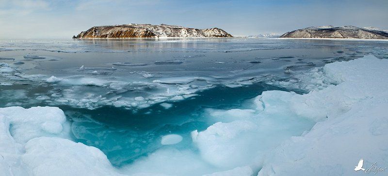 магадан, охотское, море, зима, остров, недоразумения, лед, вода Остров Недоразумения фото превью