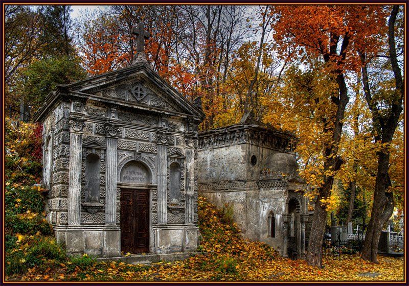 осень, кладбище, байковое, архитектура, городецкий, склеп *** фото превью