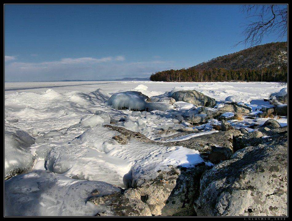 байкал, зима, снег, лед, камни, берег, бурятия, Игорь Глушко