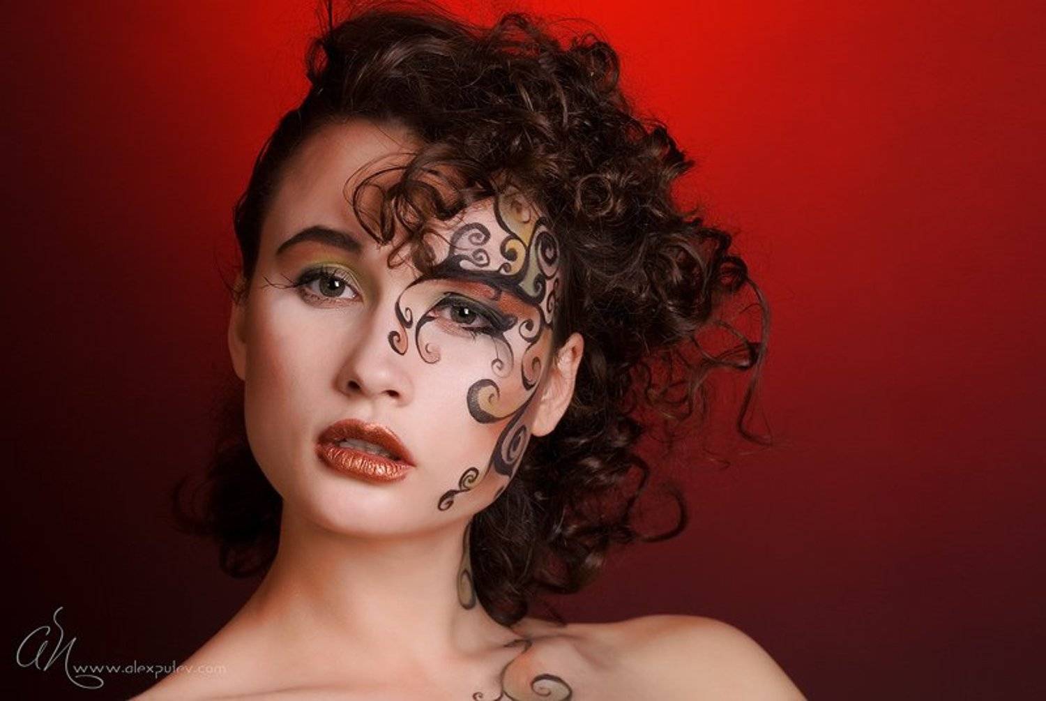 glamour, face, art, девушка, ажур, визаж, мэйк, Александр Путев