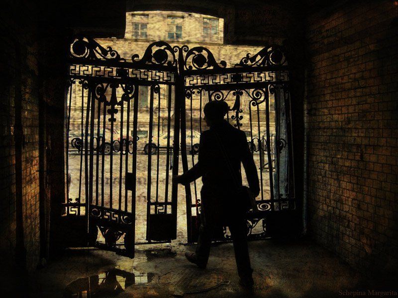 ворота, узоры, ковка, сепия Сказочные ворота фото превью