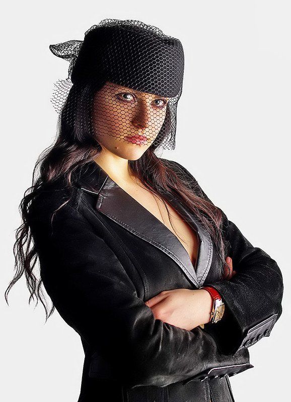 девушка  вуаль шляпка LADY in BLACK фото превью