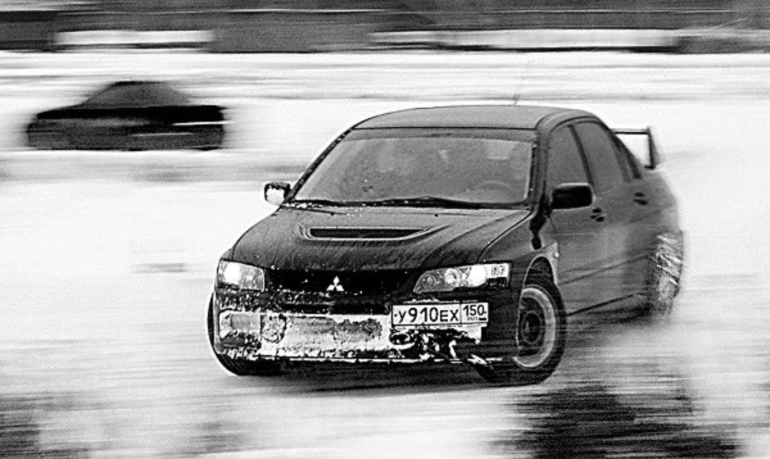 движение, авто, чб, evo, Qi