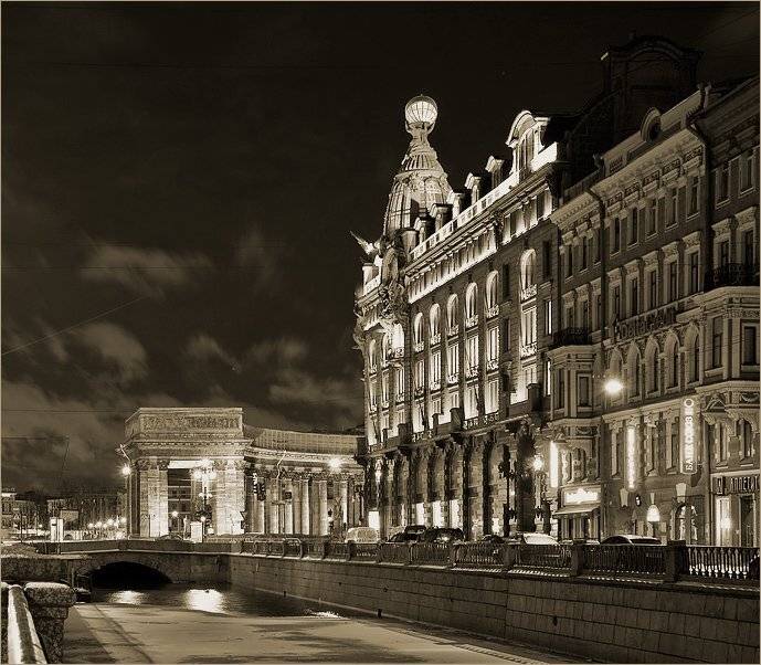 петербург, канал грибоедова, дом зингера, ночь, весна, Kirill Shapovalov