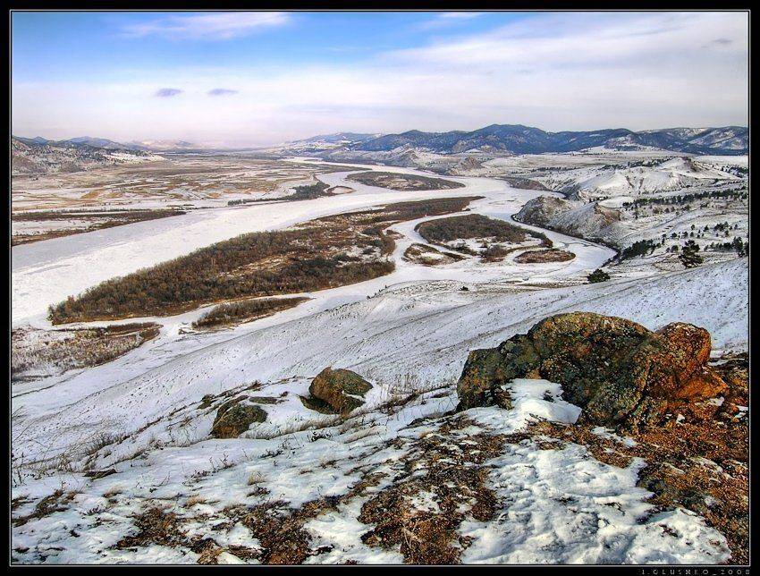 зима, снег, лед, горы, река, бурятия, Игорь Глушко