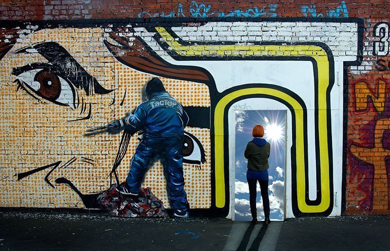 небо, стена, граффити На пороге неба фото превью