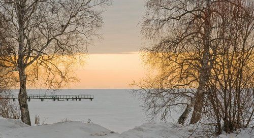 Закат в желтых тонах