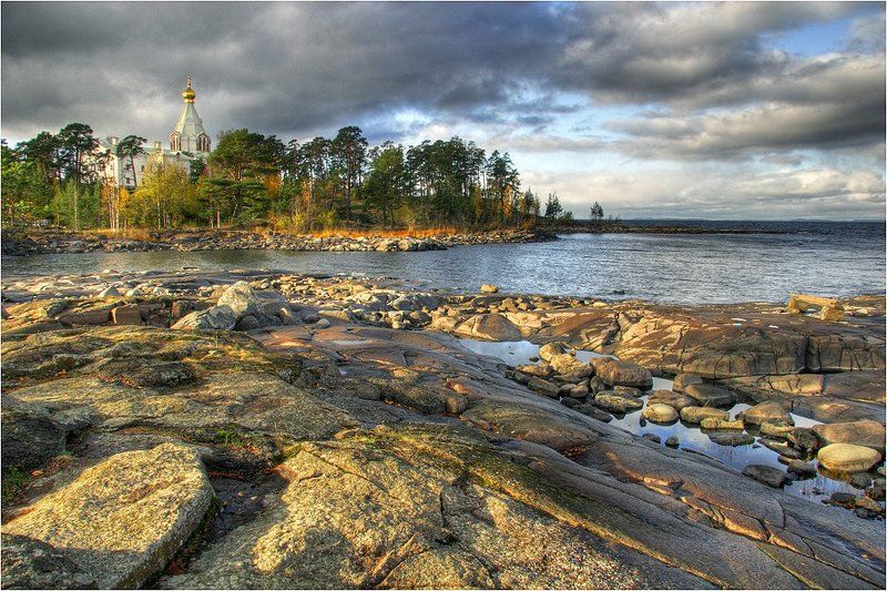 о. валаам, никольский скит. О. Валаам. Вид на Никольский скит. фото превью