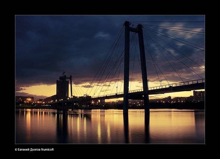 город, мост, вечер, вода, енисей, катэк, Евгений Долгов NumicoR