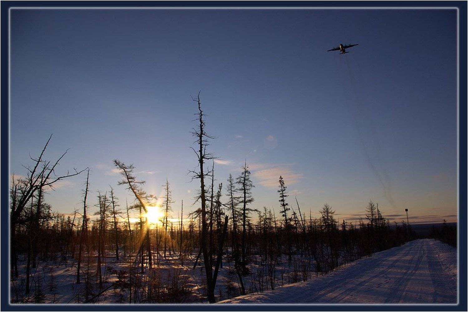 самолёт,рассвет,тайга,зима, Солодухин Виктор