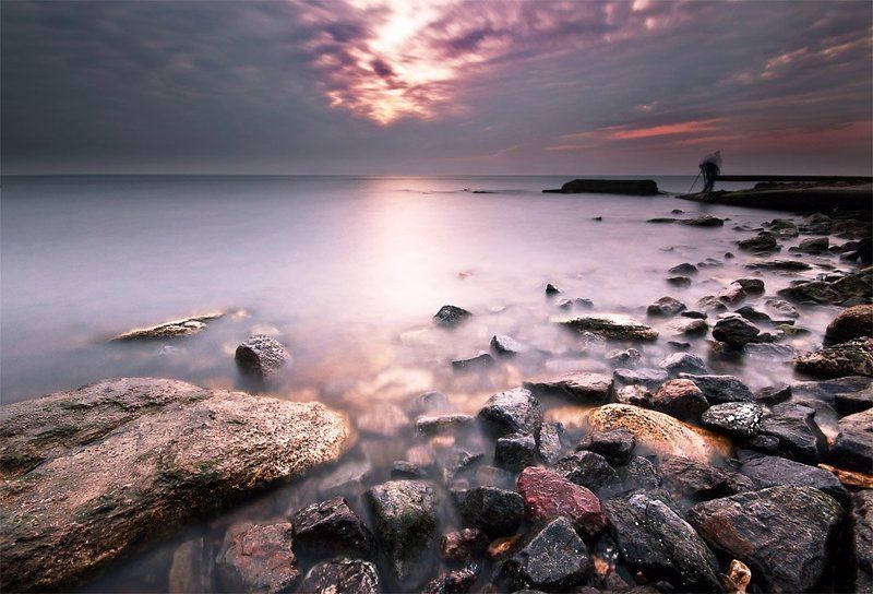 одесса, черное море, утро, рассвет, камни Говорящий с ветром фото превью