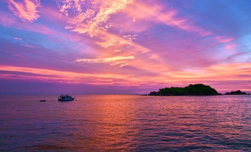 рассвет, острова, море, океан Рассвет на Симиланских островах фото превью