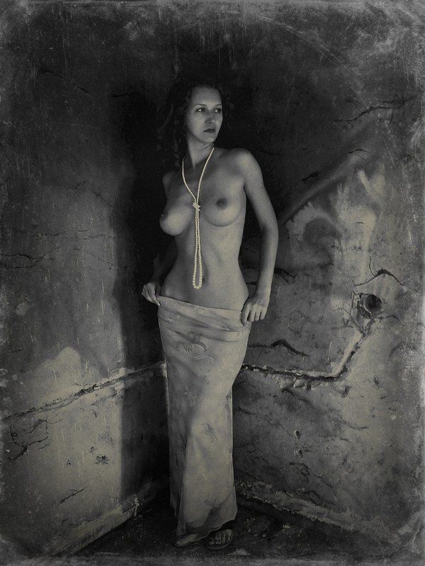 девушка, ню, ч/б, портрет Oldschool фото превью