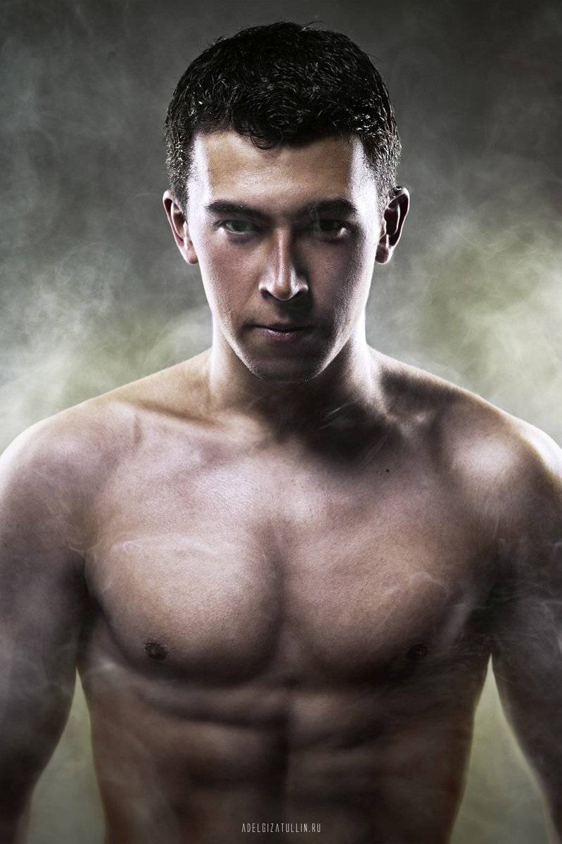 сила, дым, мужчина, красавец, мышцы, Гизатуллин Адель