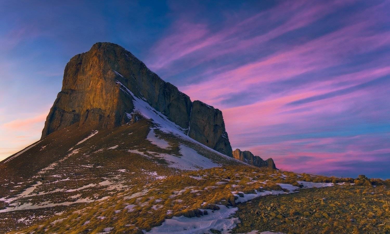 горы, кавказ, рассвет, тхач, зима январь, ФЁДОР