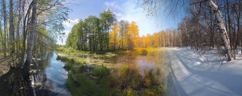 4етыре времени года или «идеальный» пейзаж фото превью