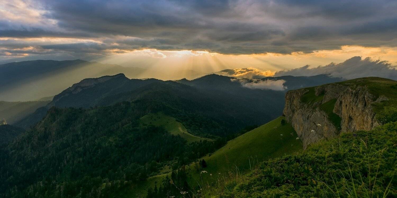 горы, кавказ, закат, ФЁДОР
