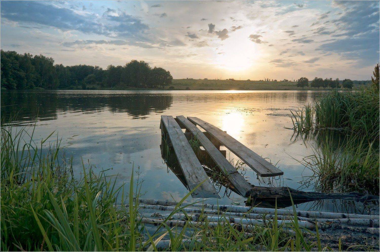вечер, вода, закат, пейзаж, природа, солнце,, Будин Николай
